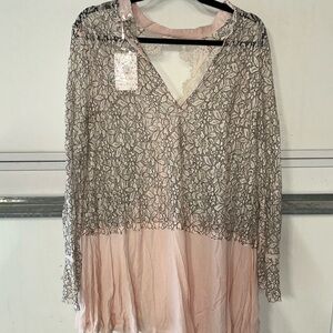 Free People Lace Sheer Cover Up Dress